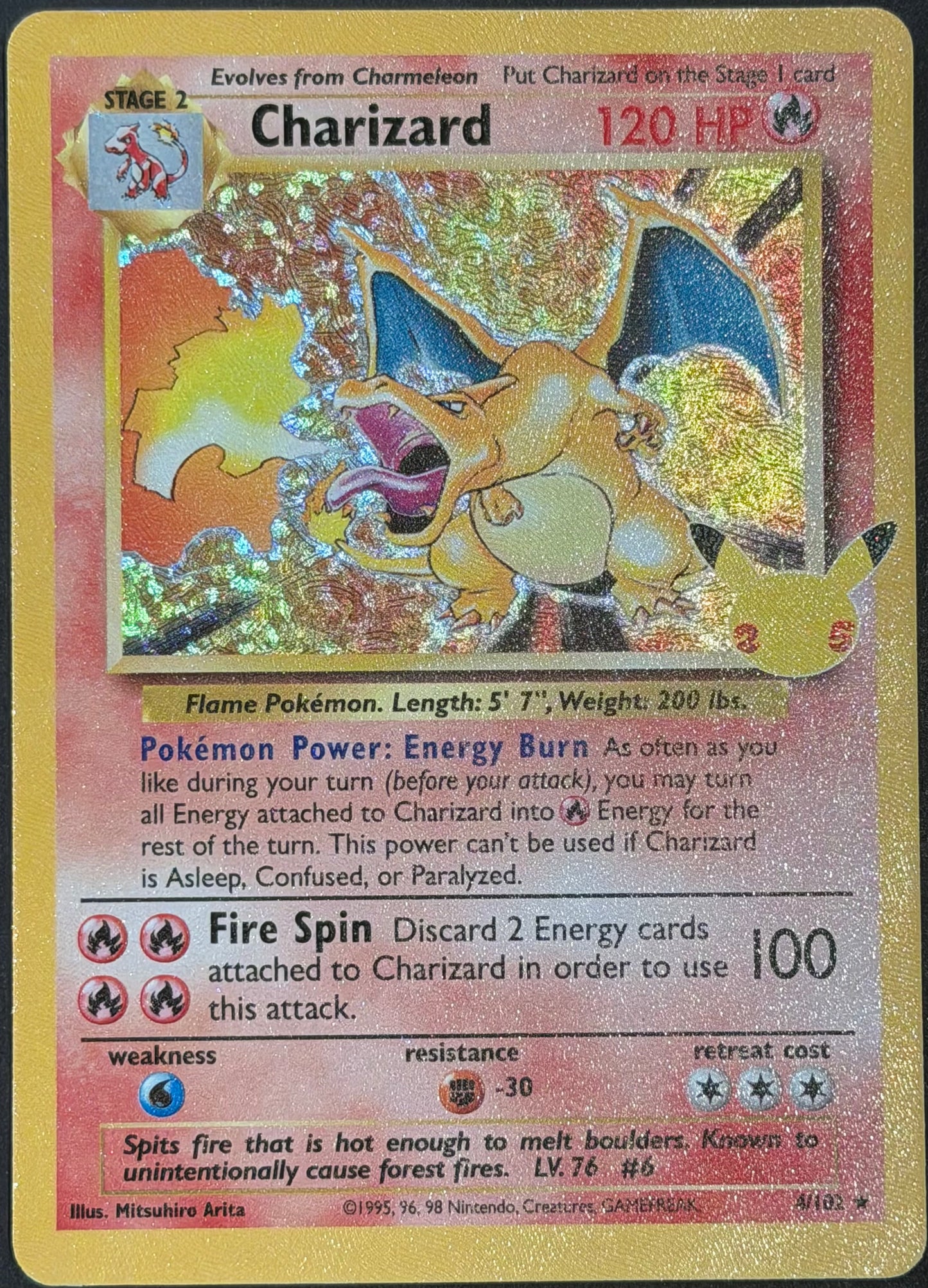 Charizard 4/102 Holo 25th Anniversary Celebrations (LP)