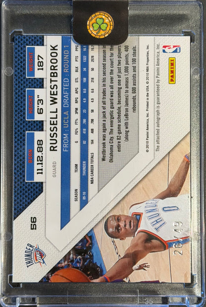 Russell Westbrook Panini threads 26/49 Autograph