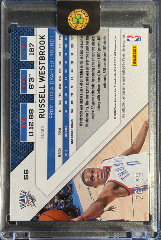 Russell Westbrook Panini threads 26/49 Autograph