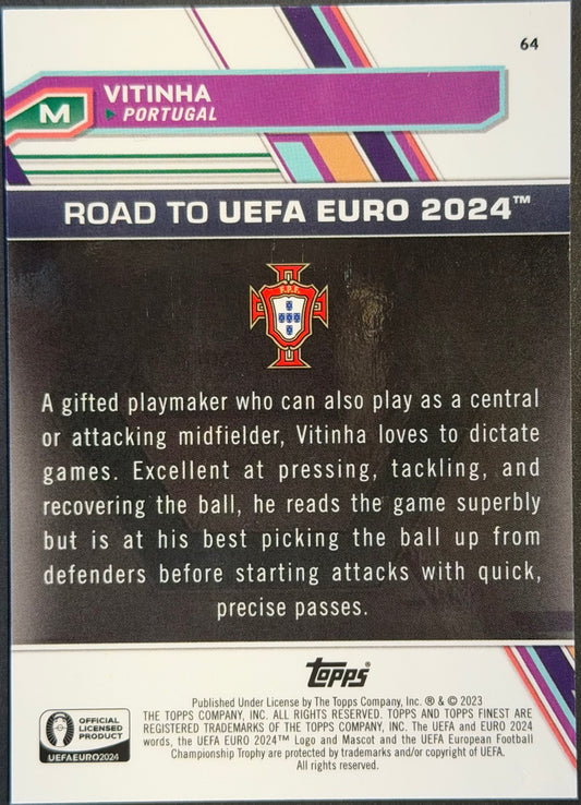 2023 Topps Finest Road To Euro 2024 VITINHA Green Refractor 98/99 RC