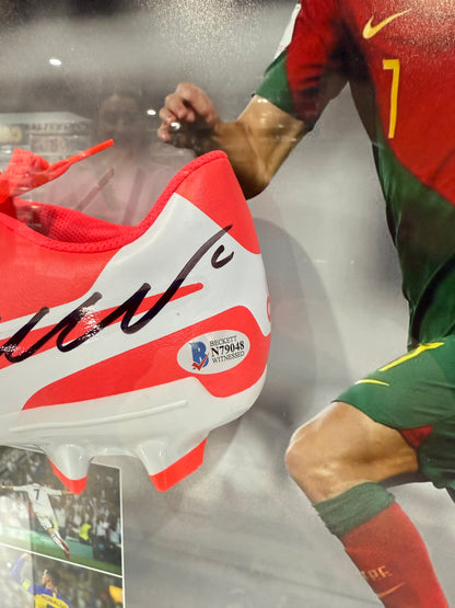 Cristiano Ronaldo Autographed Boot Framed [Beckett Certified]