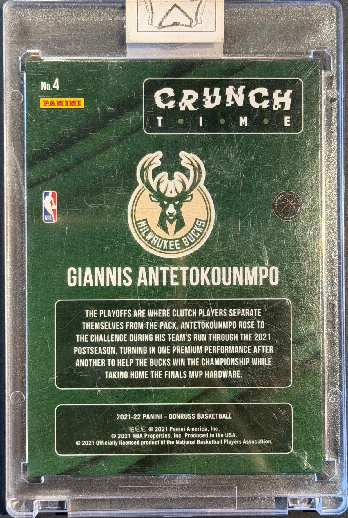 Giannis Antetokounmpo 3/10 Panini Donruss Crunch Time 2021/22