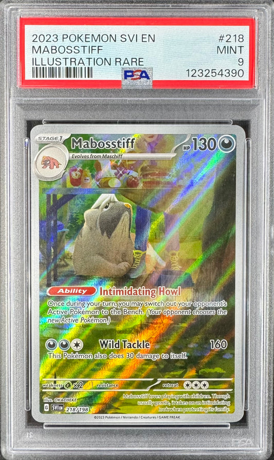 2023 Pokemon Mabosstiff 218/198 Scarlet & Violet PSA 9