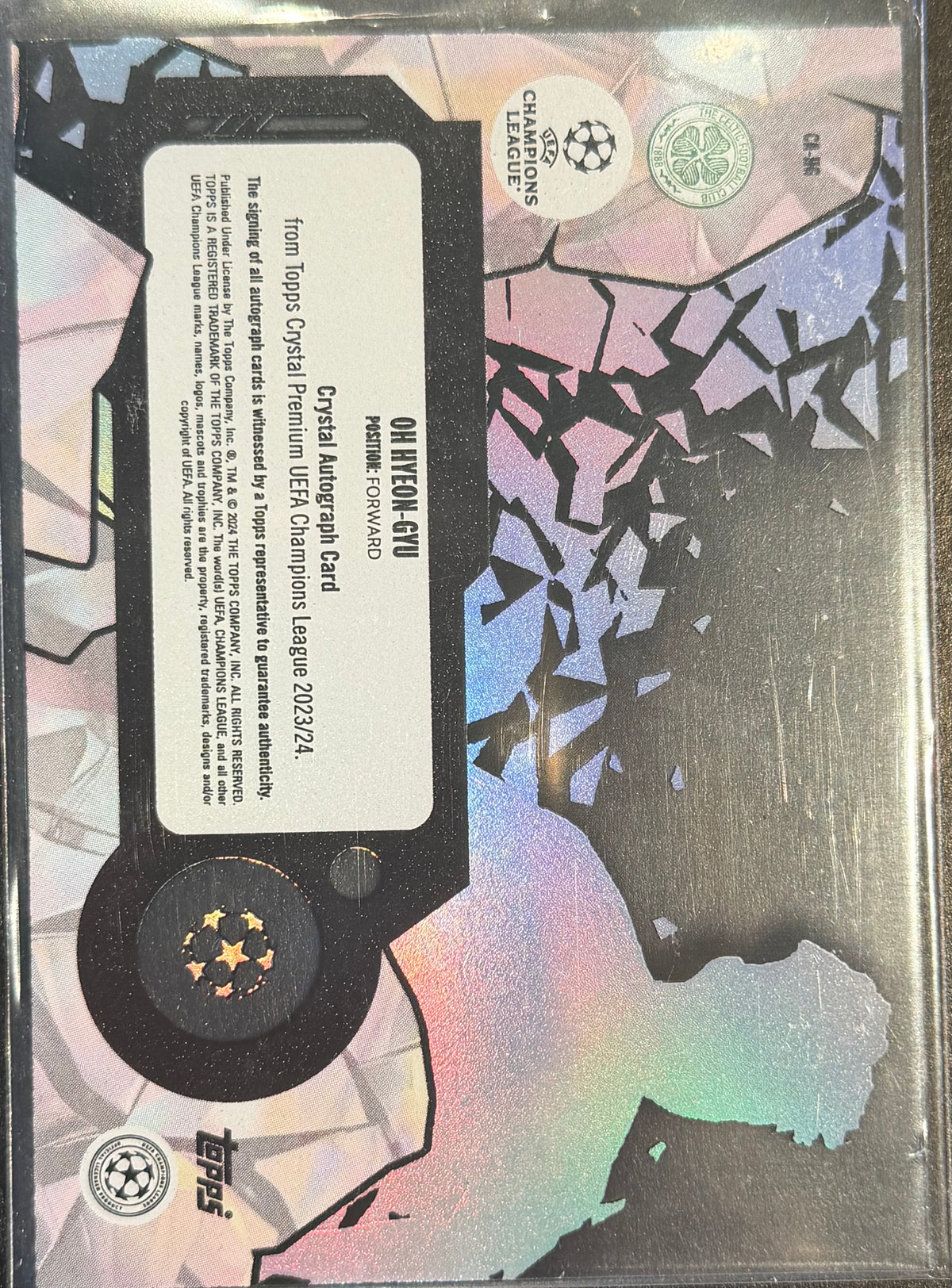 Oh hyeon-gyu 2023-24 Topps Crystal Premium UEFA Champions League AUTO