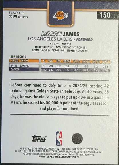 Lebron James 2025-26 Topps Flagship Bronze 1393/2025 Lakers #150