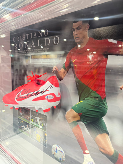 Cristiano Ronaldo Autographed Boot Framed [Beckett Certified]
