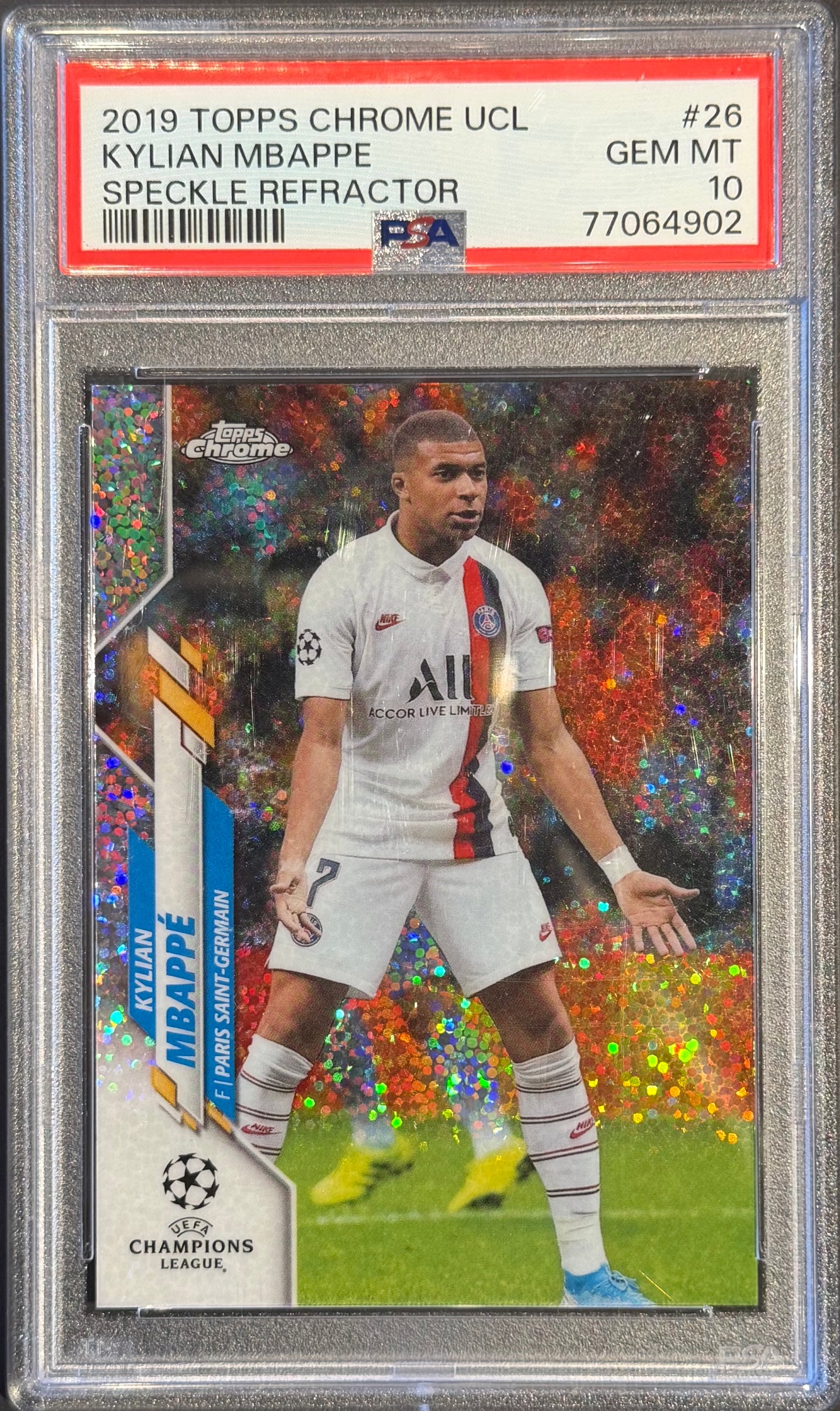 Kylian Mbappe Speckle Refractor PSA 10