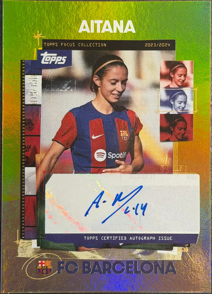Aitana Bonmati Auto yellow 19/150 Barcalona Topps Focus Collection