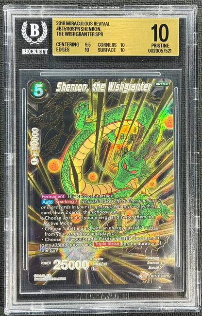 2018 DBS Shenron, The Wishgranter Special Rare BT5-110 SPR Beckett 10