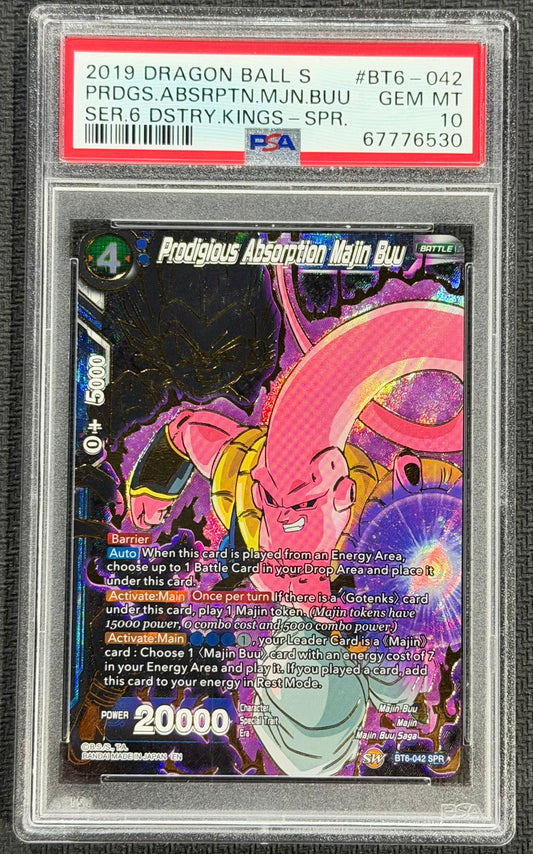 2019 DBS Prodigious Absorption Majin Buu Special Rare SPR BT6-042 PSA 10
