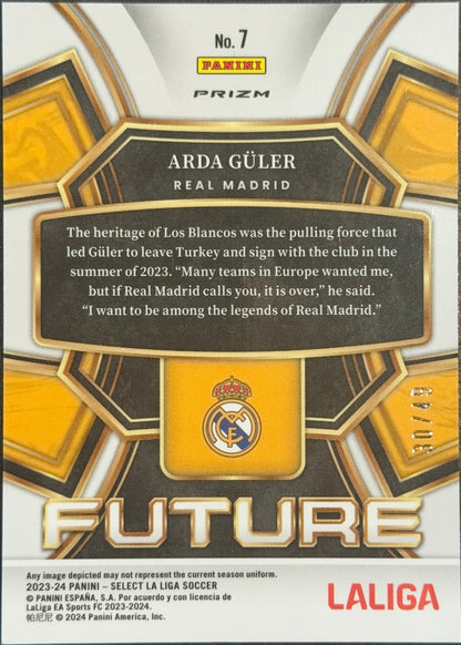 Arda Guler #7 Future Tie-Dye Prizm 30/49 rookie 2023-24 Select La Liga