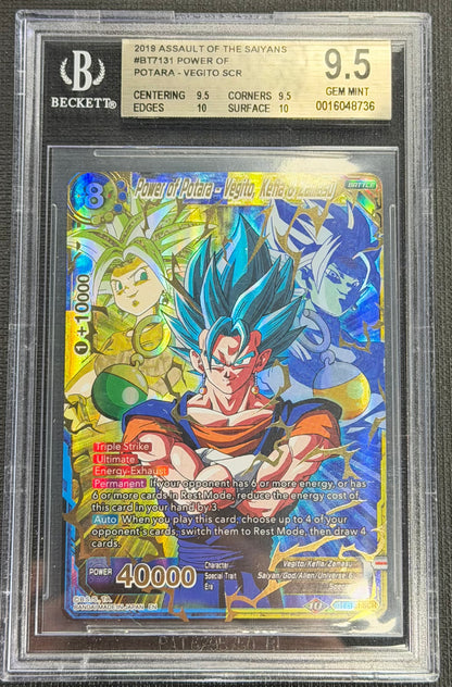2019 DBS Power Of Potara - Vegito, Kefla & Zamasu Secret Rare SCR Beckett 9.5