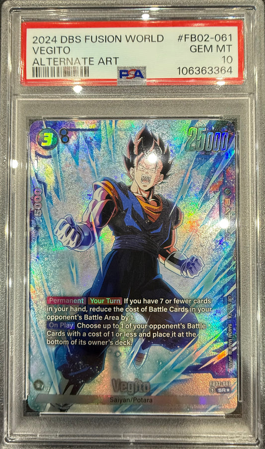 PSA 10 Dragon Ball fusion worlds Vegito  FB02-061 SR Alternate Art