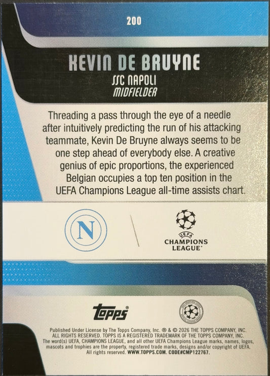 Kevin De Bruyne 30/50 Gold Topps Club Competitions 25/26