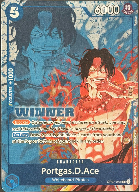 Portgas.D.Ace OP07-053 R Winner stamp