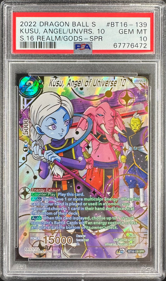 2022 DBS Kusu, Angel Of Universe 10 BT16-139 SPR [Realm Of The Gods] PSA 10