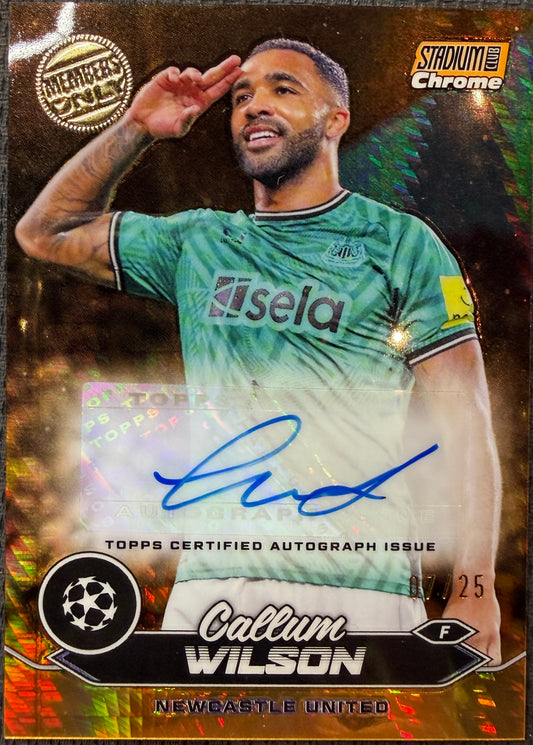 Callum Wilson 17/25 Autograph 2024 Stadium Club Chrome