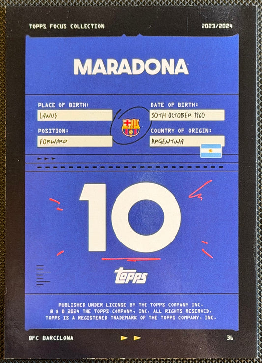2023/24 Topps Focus Maradona #36 Fireworks
