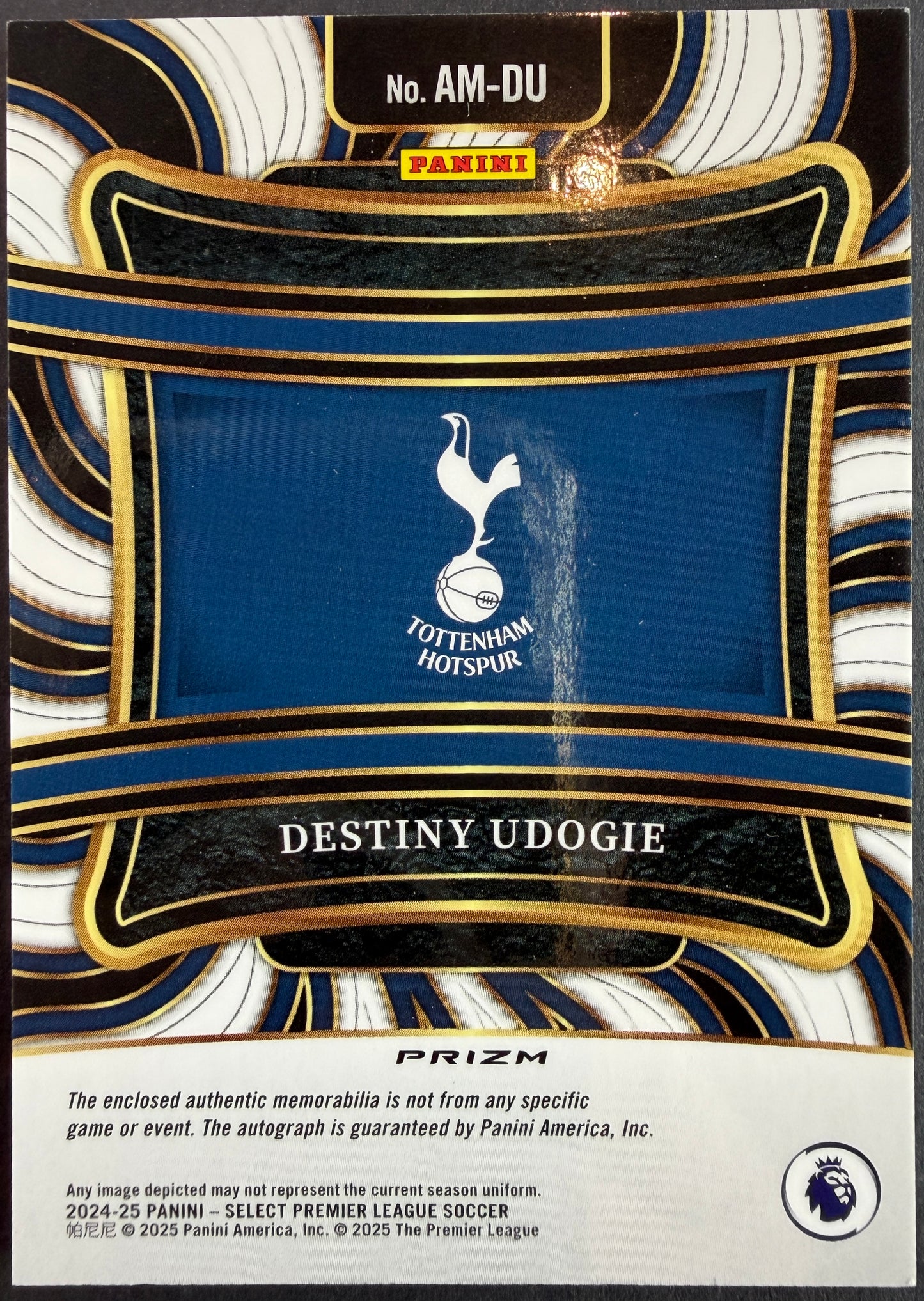Destiny Udogie 2024/25 Select Premiere League Soccer Patch Auto
