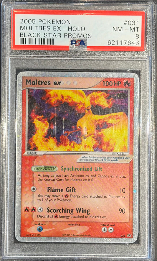 Moltres Ex PSA 8 2005 holo black star promo