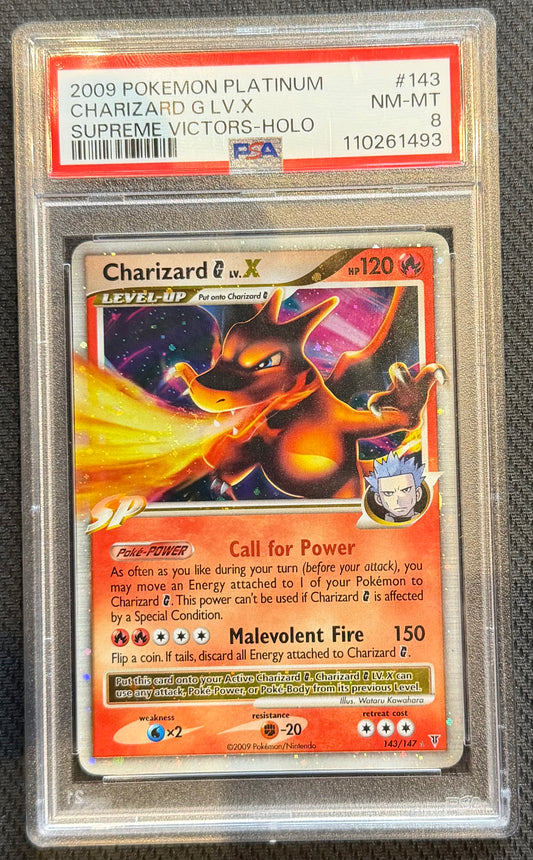 Charizard G Lv.X 143/147 Supreme Victors Holo Pokémon 2009 PSA 8