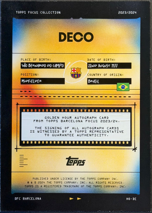 2023 Topps Focus Deco Golden Hour Autograph #HO-DE
