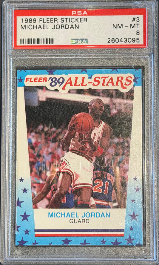 michael Jordan #3 PSA 8 1989 Fleer Sticker