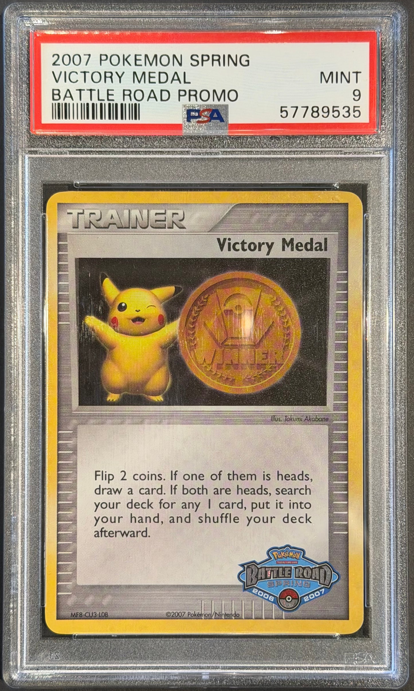 2007 Pokemon Spring victory medal Battle Road Promo PSA 9
