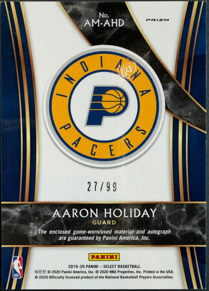 Aaron Holiday 27/99 2019/20 Select Basketball Patch Auto