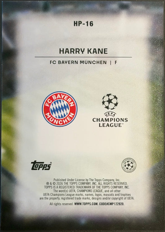 HARRY KANE 2025/26 TOPPS UEFA CHAMPIONS LEAGUE HOME PITCH ADVANTAGE CASE HIT SP