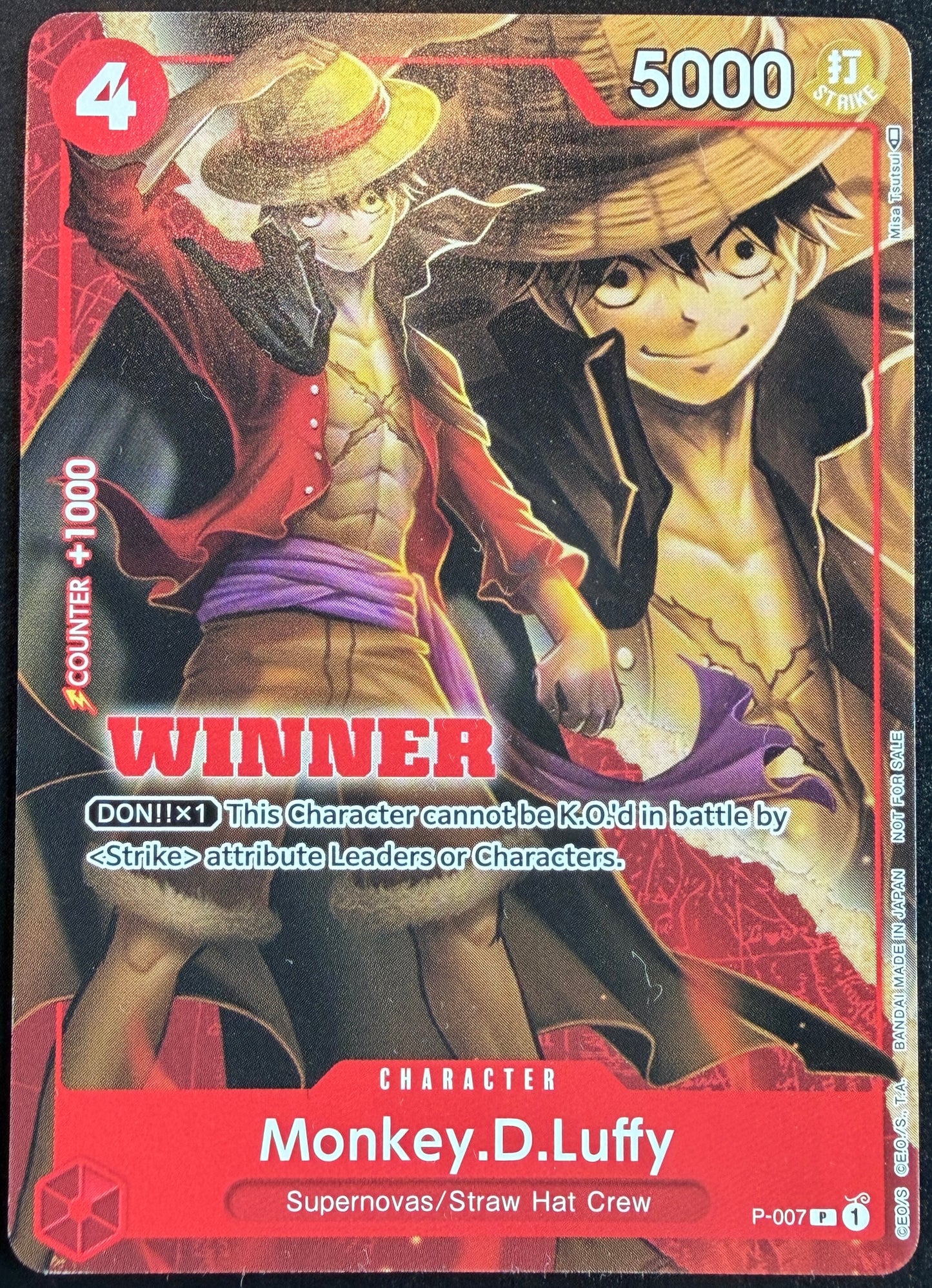 Monkey.D.Luffy P-007 Winner Stamp