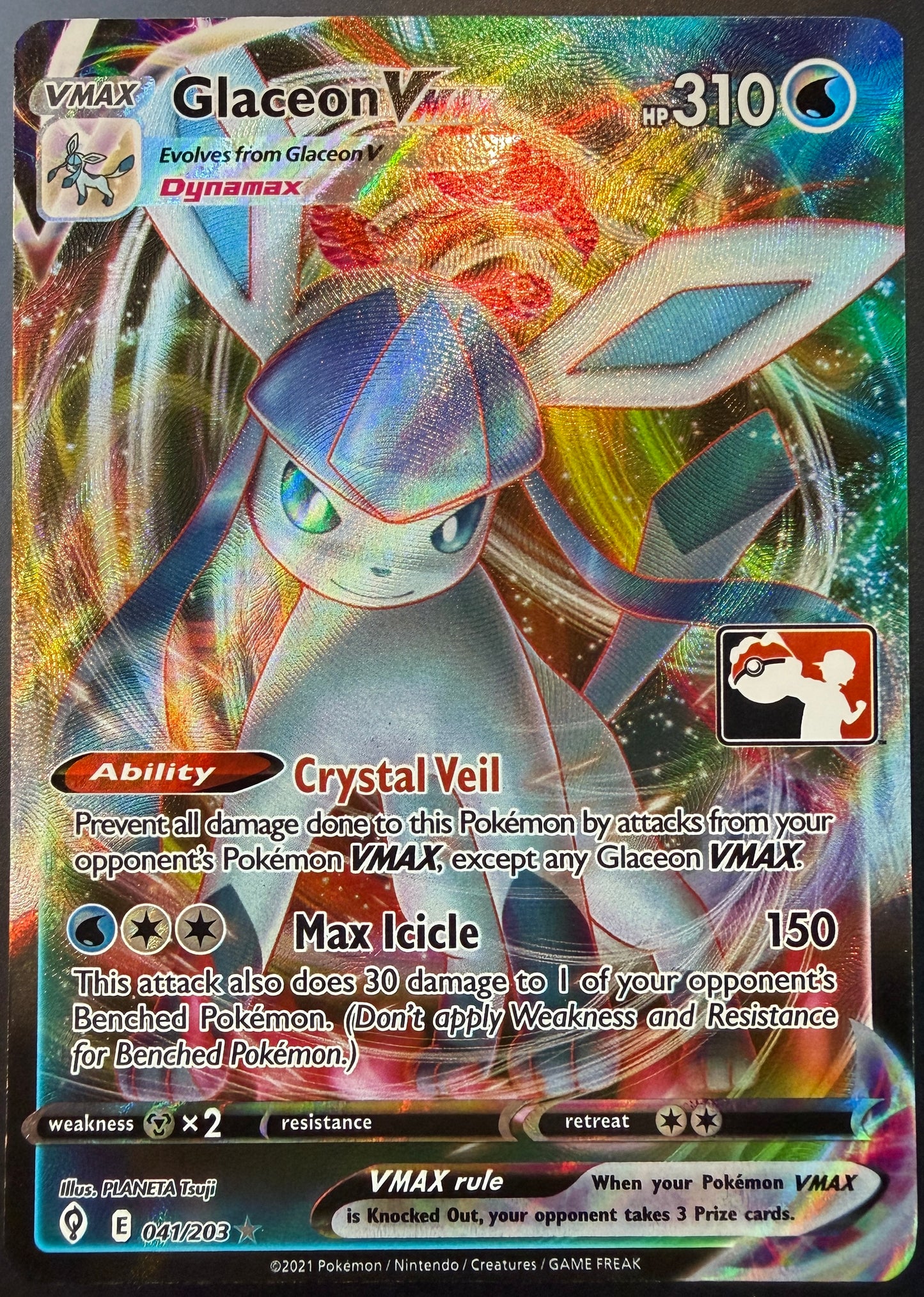 Glaceon Vmax 041/203 [Evolving Skies] Play Stamp
