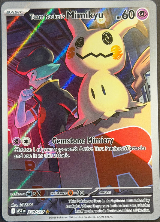 TEAM ROCKET'S MIMIKYU 238/217 ILLUSTRATION RARE ASCENDED HEROES POKEMON