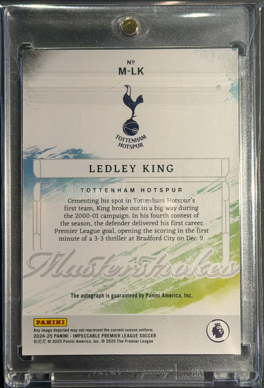 LEDLEY KING 56/99 AUTO PANINI IMPECCABLE PREMIER LEAGUE MASTERSTROKES