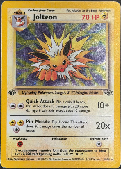 Jolteon 4/64 Holo 1st Edition Jungle Rare (HP)