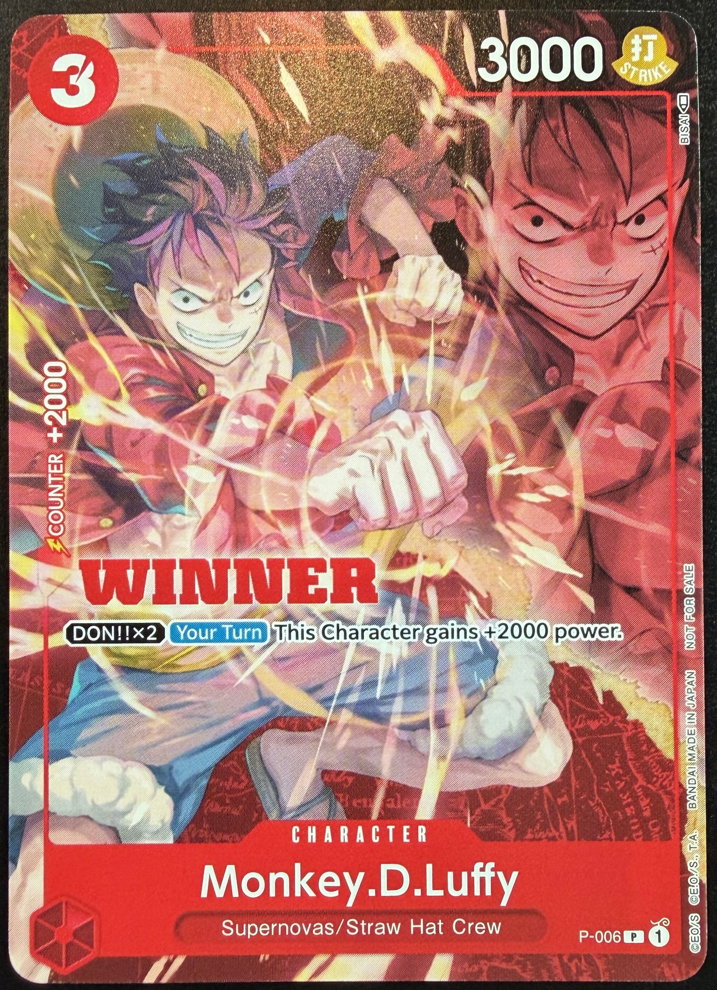 Monkey.D.Luffy P-006 Winner Stamp