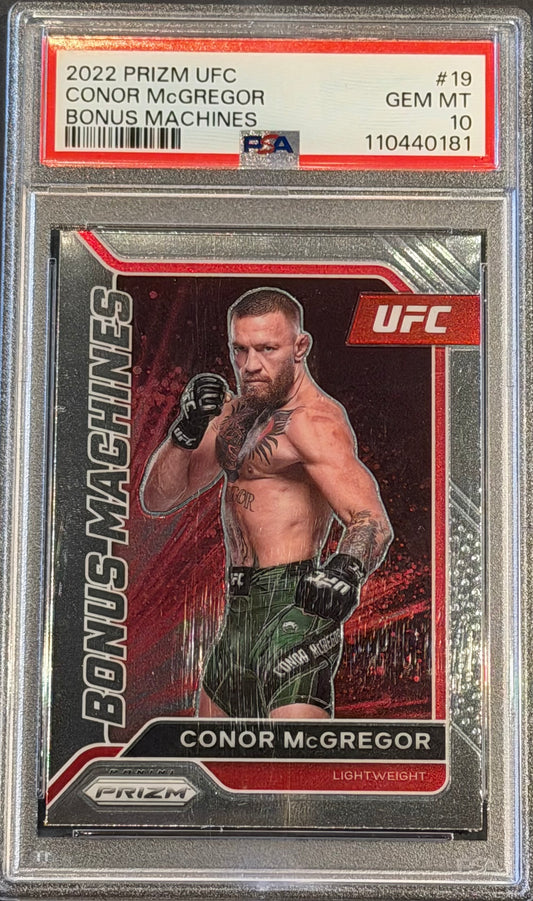2022 Panini Prizm Conor Mcgregor Bonus Machines PSA 10
