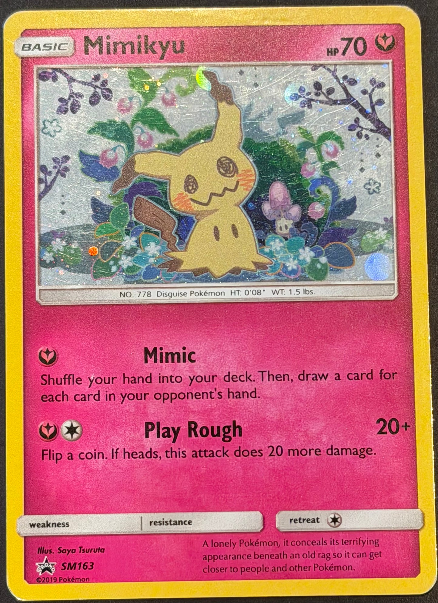 Mimikyu Promo Holo SM Black Star Promo SM163 HP