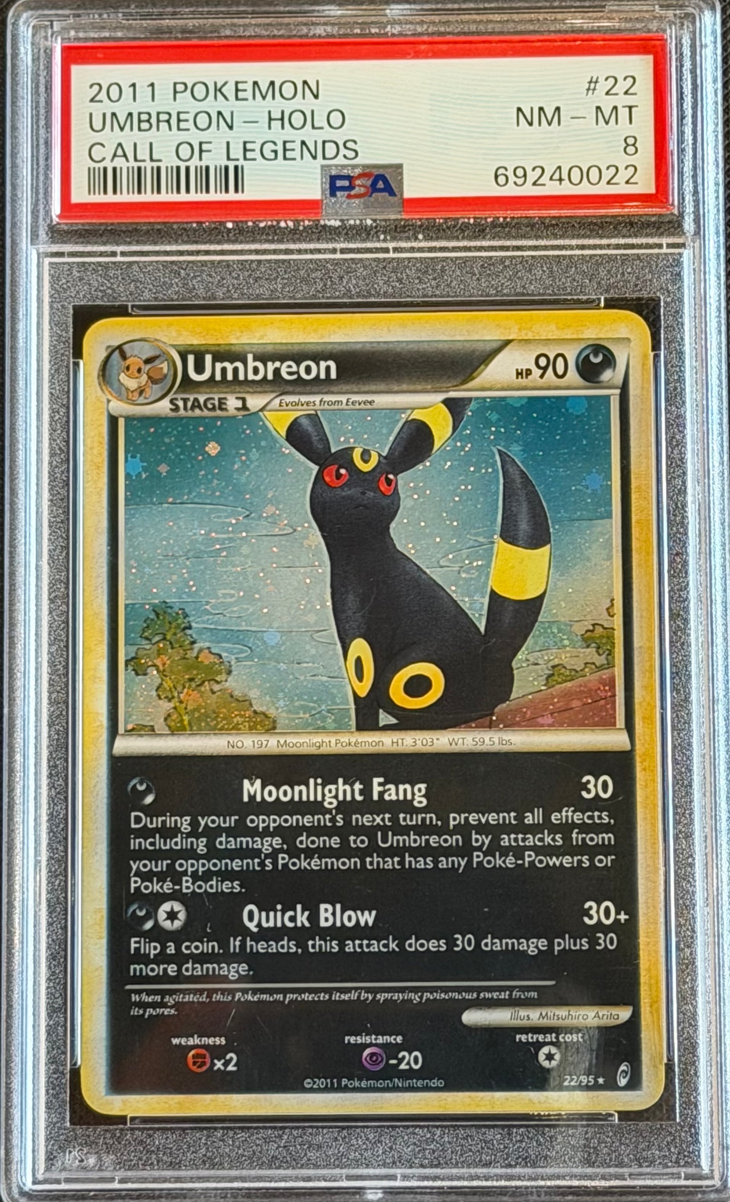 2011 Pokemon Umbreon Holo 22/95 PSA 8