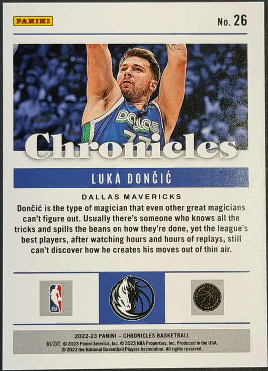 Luka Doncic Orange /75 Mavericks 2022-23 Panini Chronicles 2022