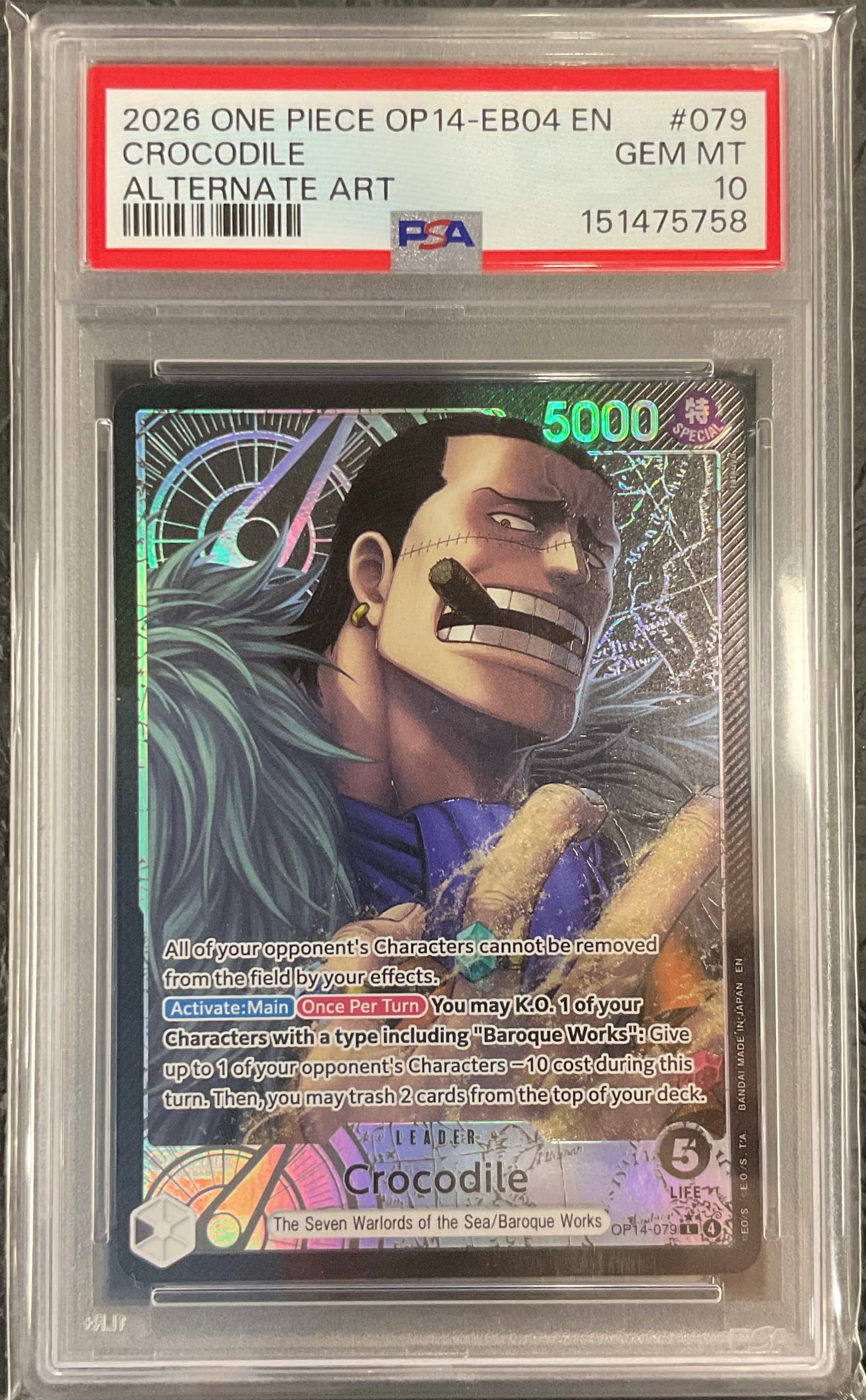 Crocodile OP14-079 Alternate Art PSA 10