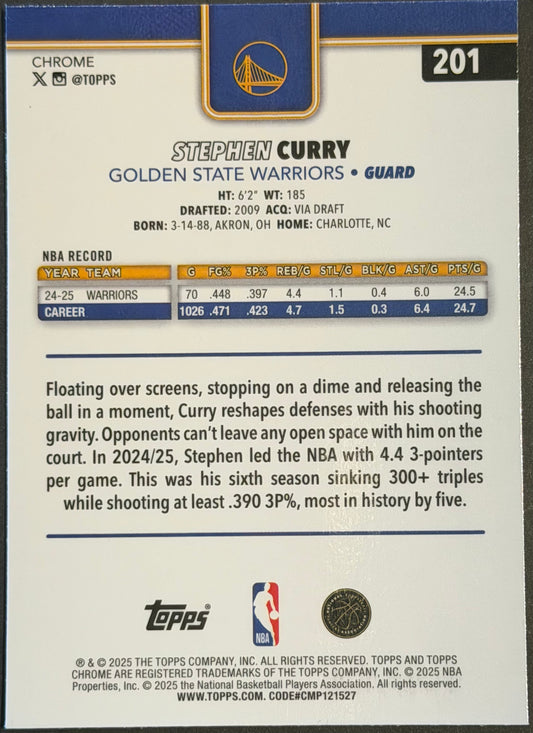 Stephen Curry Basketball Border Refractor SP #201