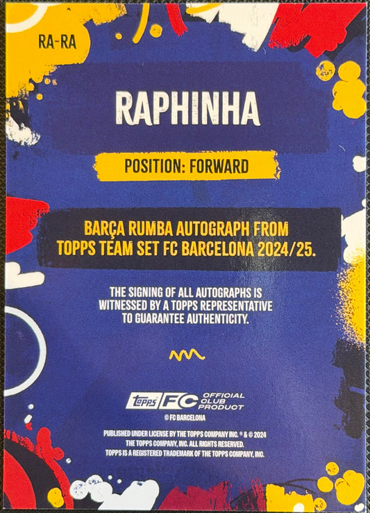 2024/25 Topps Barcelona Team Set Raphinha Rumba Autograph 25/50