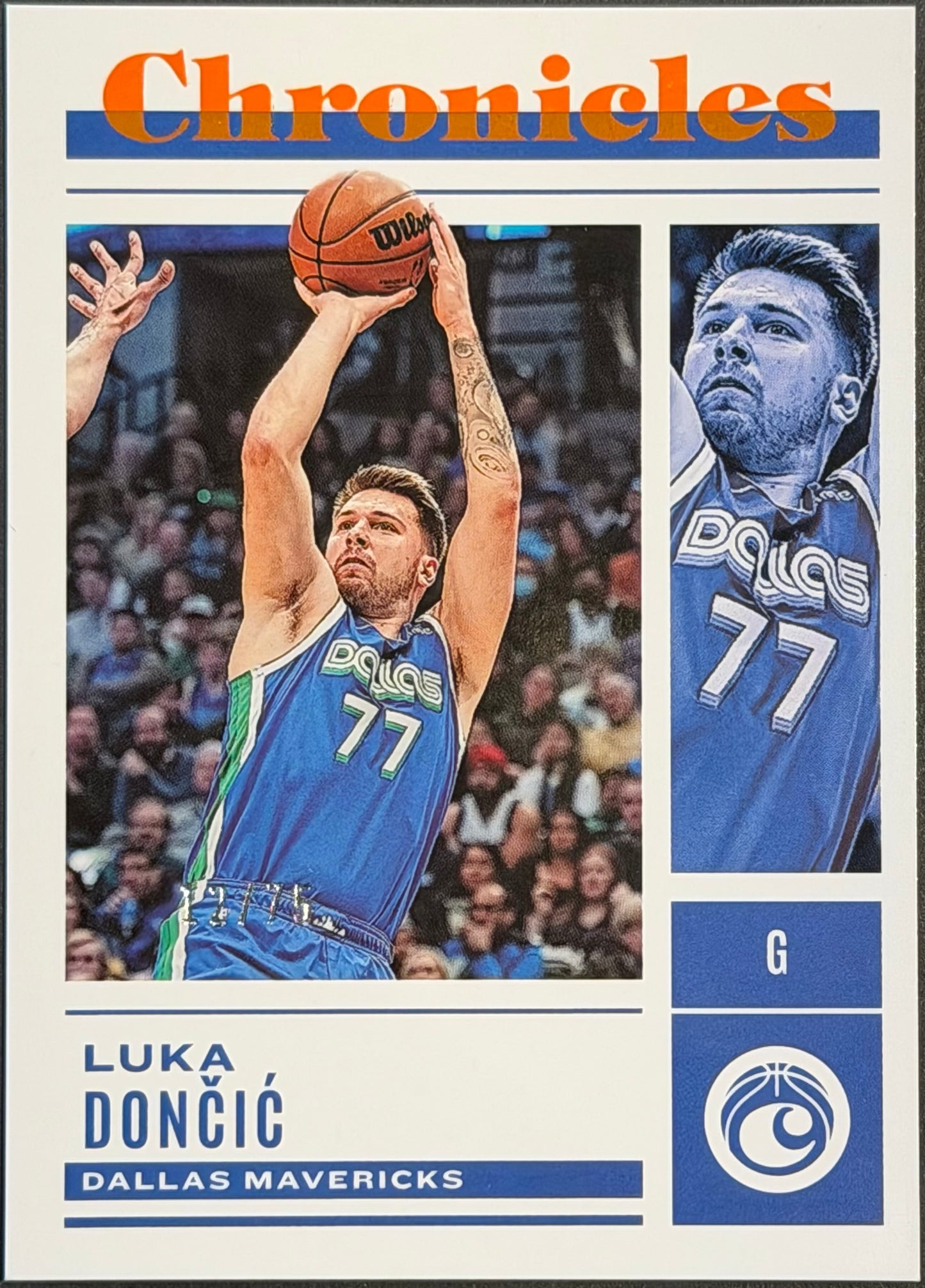 Luka Doncic Orange /75 Mavericks 2022-23 Panini Chronicles 2022