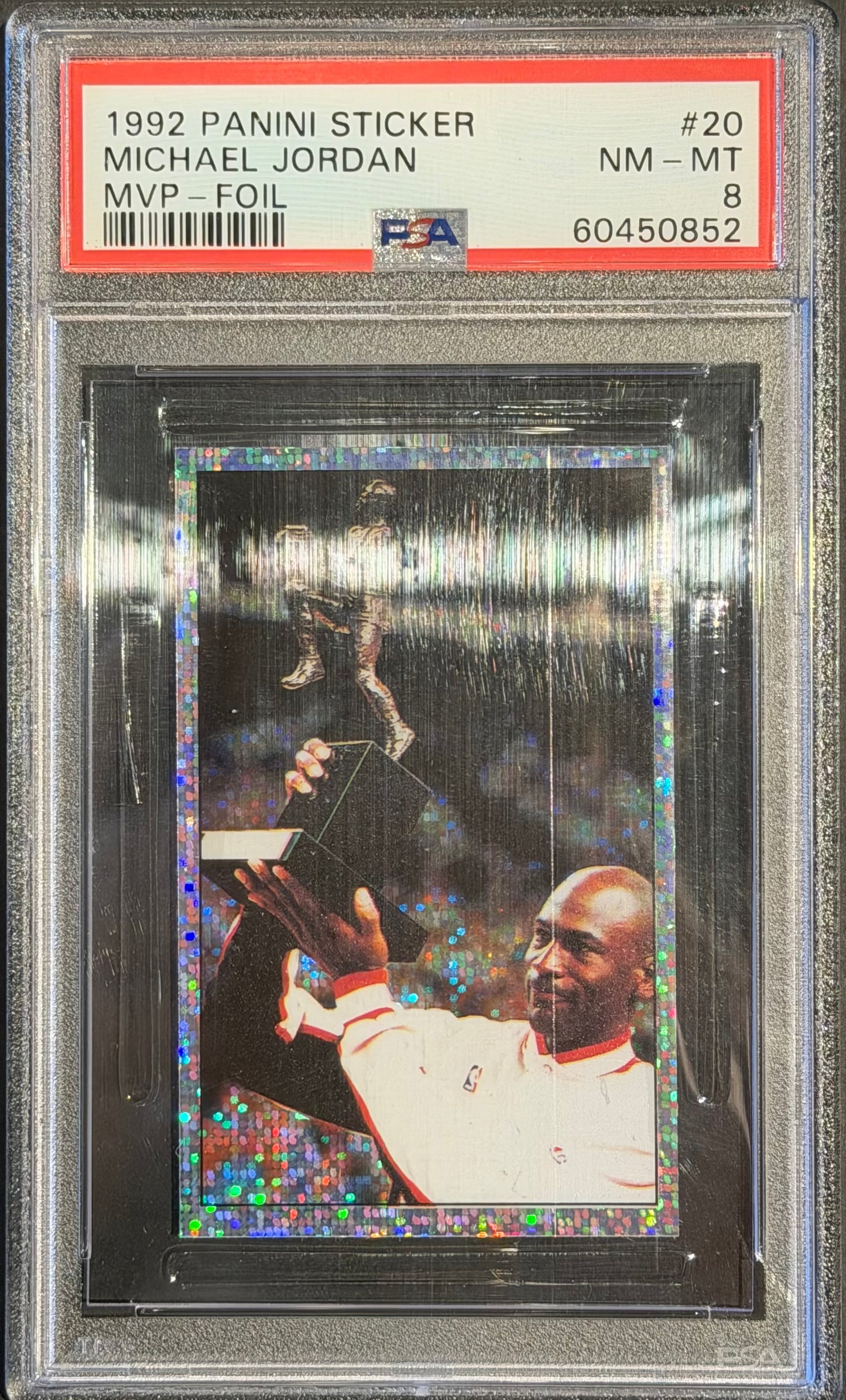 1992 Panini Sticker Michael Jordan #20 PSA 8