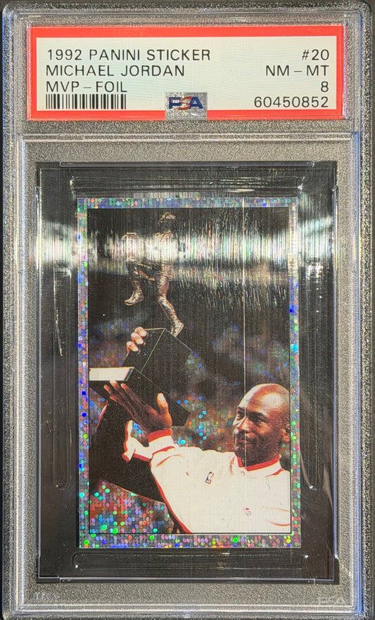 1992 Panini Sticker Michael Jordan #20 PSA 8