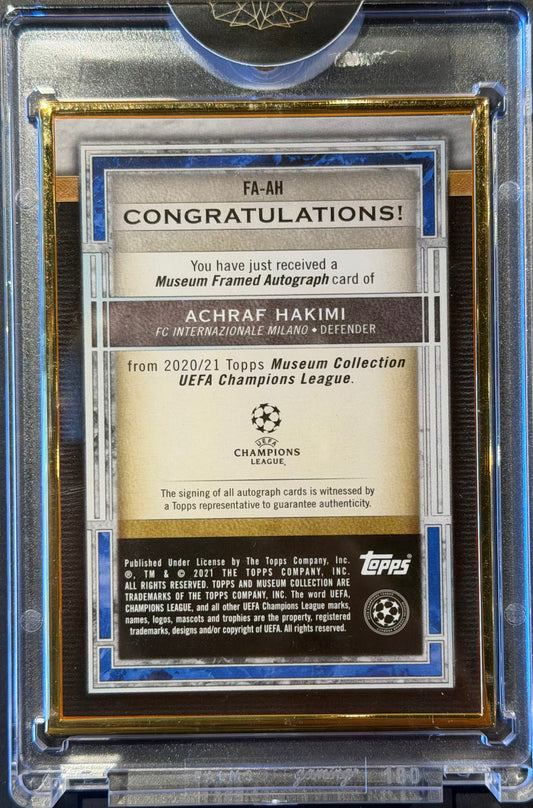 2020/21 Topps Museum Collection Hakimi Museum Framed Autograph 24/25
