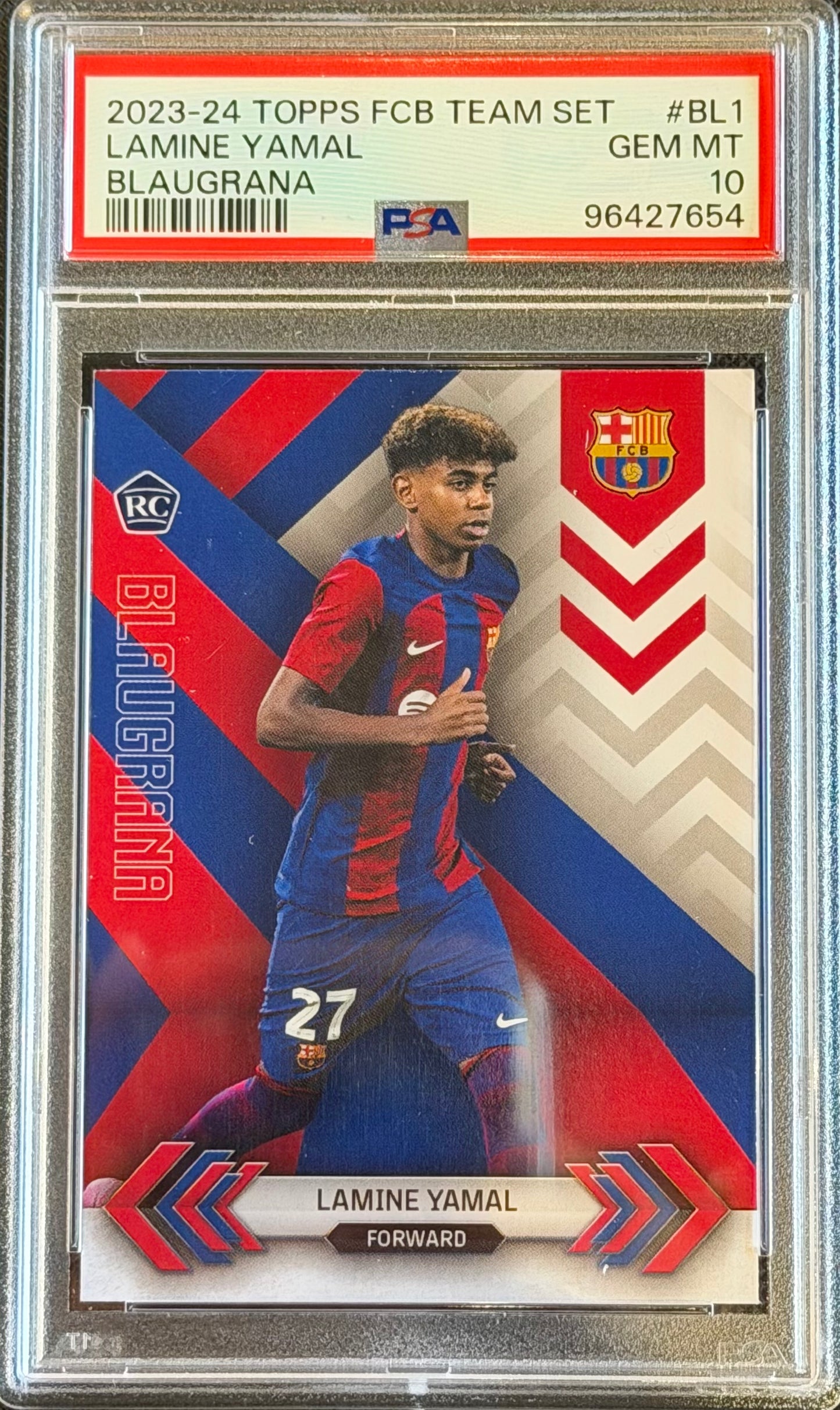 2023/24 Topps FCB Team Set Lamine Yamal #BL1 Blaugrana Rookie PSA 10