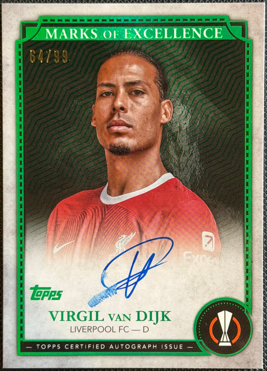 Virgil Van Dijk Marks of Excellence autograph 64/99