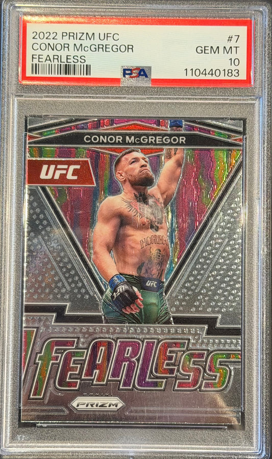 2022 Panini Prizm UFC Conor McGregor Fearless #7 PSA 10